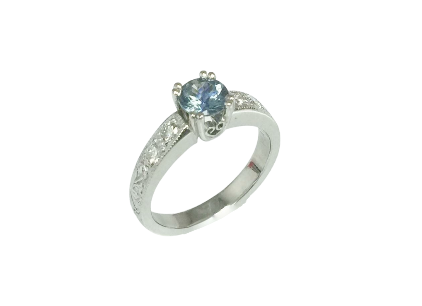 First Dance Ring - 1.06ct Round Light Sky Blue Sapphire 3-stone ring * –  FAIR. Jewelry