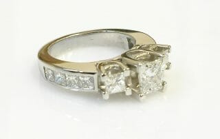 Mary Three Stone Ring top view