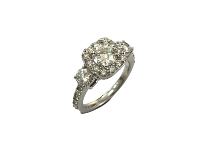 Round Bezel Diamond Chain Ring | BASHERT JEWELRY - Bashert Jewelry