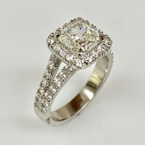 example of a cushion cut diamond engagement ring by keezing kreations