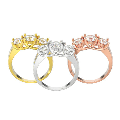 white rose and yellow gold engagement rings