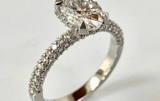 example of an oval diamond cut engagement ring by keezing kreations